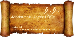 Jandaurek Jeremiás névjegykártya